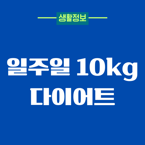일주일 10kg 다이어트, 제가 진짜 해봤던 현실 후기
