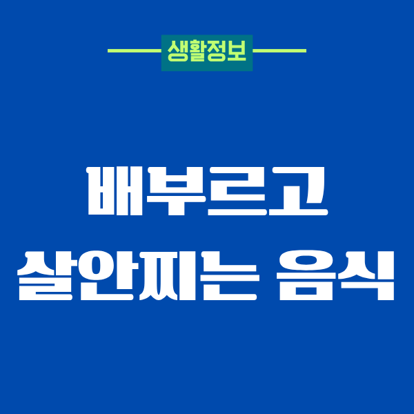 배부르고 살안찌는 음식, 제가 직접 찾은 찐후기