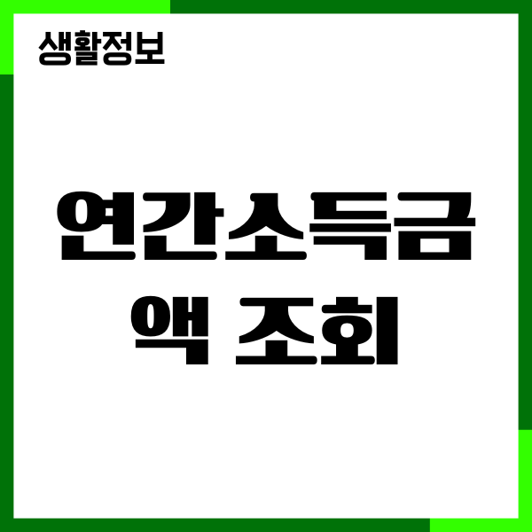 연간소득금액 조회, 절세전략, 홈택스 손택스 확인방법