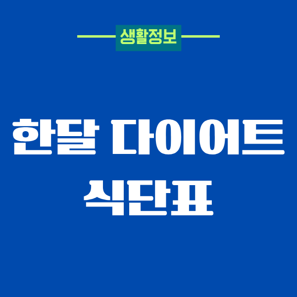 한달 다이어트 식단표, 진짜 내 몸이 바뀐 이야기