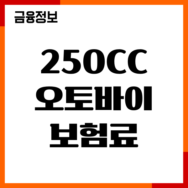 250cc 오토바이 보험료 비교, 절약 방법, 가입 헤택 총정리