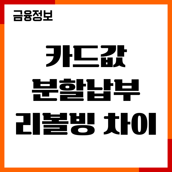 카드값 분할납부 리볼빙 차이 요약, 연체 불이익, 이자율