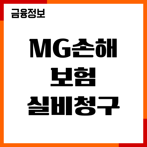 MG손해보험 실비청구 확인 방법, 절차, 주의사항