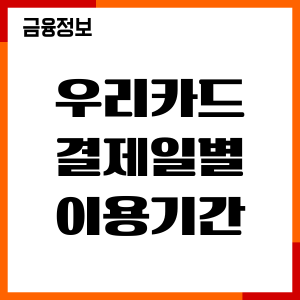 우리카드 결제일별 이용기간 조회, 전월실적 확인, 후기