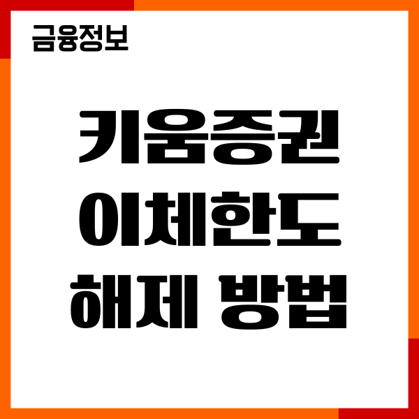 키움증권 이체한도 해제 방법, 서류 제출, 상향 절차